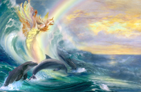 FAIRY - UNDINE WITH DOLPHINS